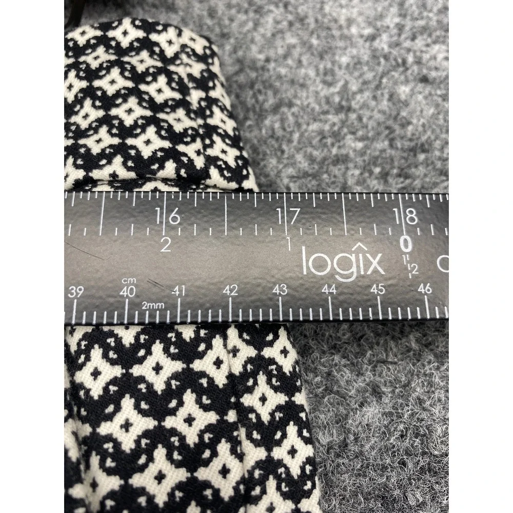 LOFT Marisa Skinny Pants Womens 8 Black White Geometric Diamond Print Ankle Work